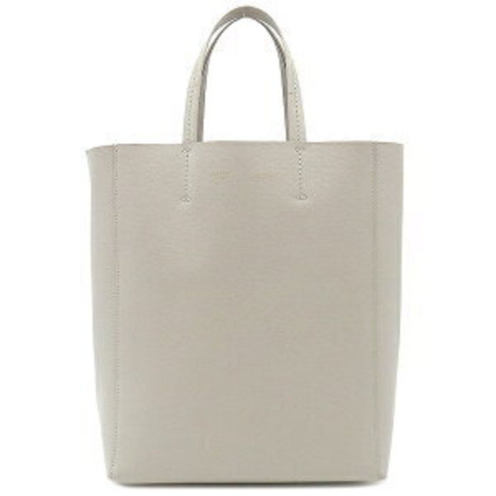 Celine Vertical Cabas Bag Gray Leather Tote Shoulder - Picture 1 of 9